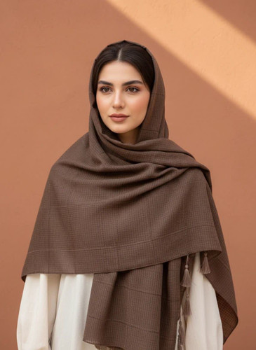 شال نخی چهارخونه مخمل