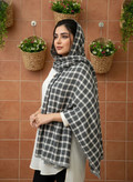 شال نخی طرح چهار خونه