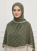 شال زنانه مدل پلیسه ریز رنگ سبز