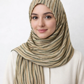 شال زنانه مدل پلیسه ریز رنگ سبز