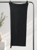 شال زنانه مشکی مدل پلیسه حاشیه دوزی گیپور