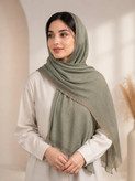 شال زنانه نخی پارچه وارداتی مدل پلیسه حاشیه دار