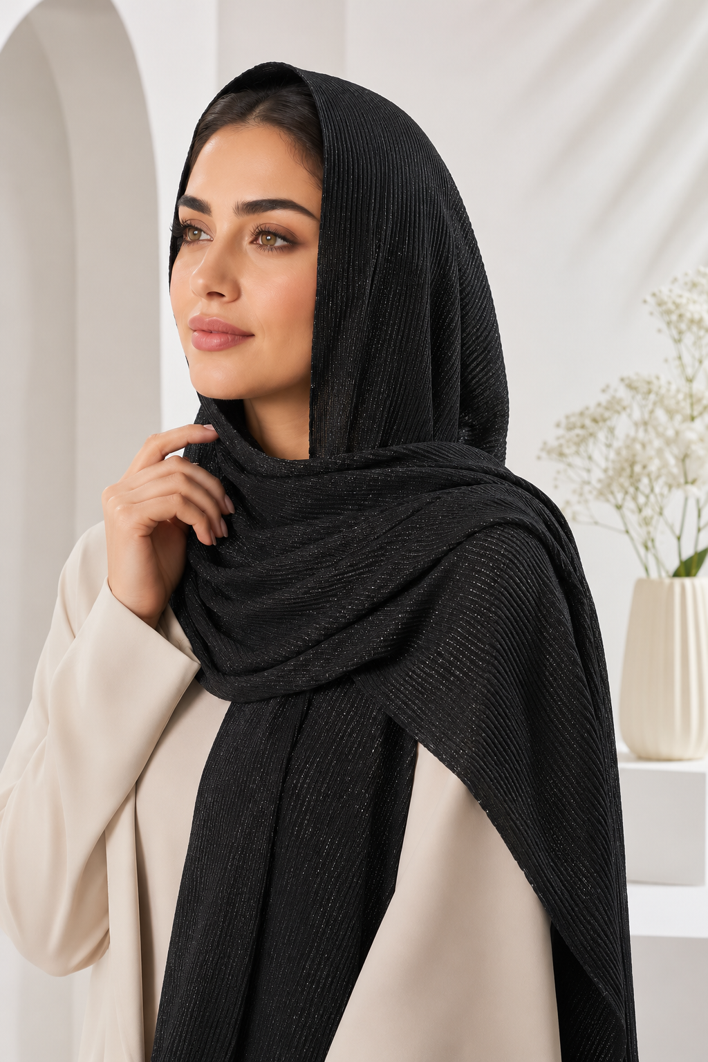 شال زنانه مدل پلیسه الیزه