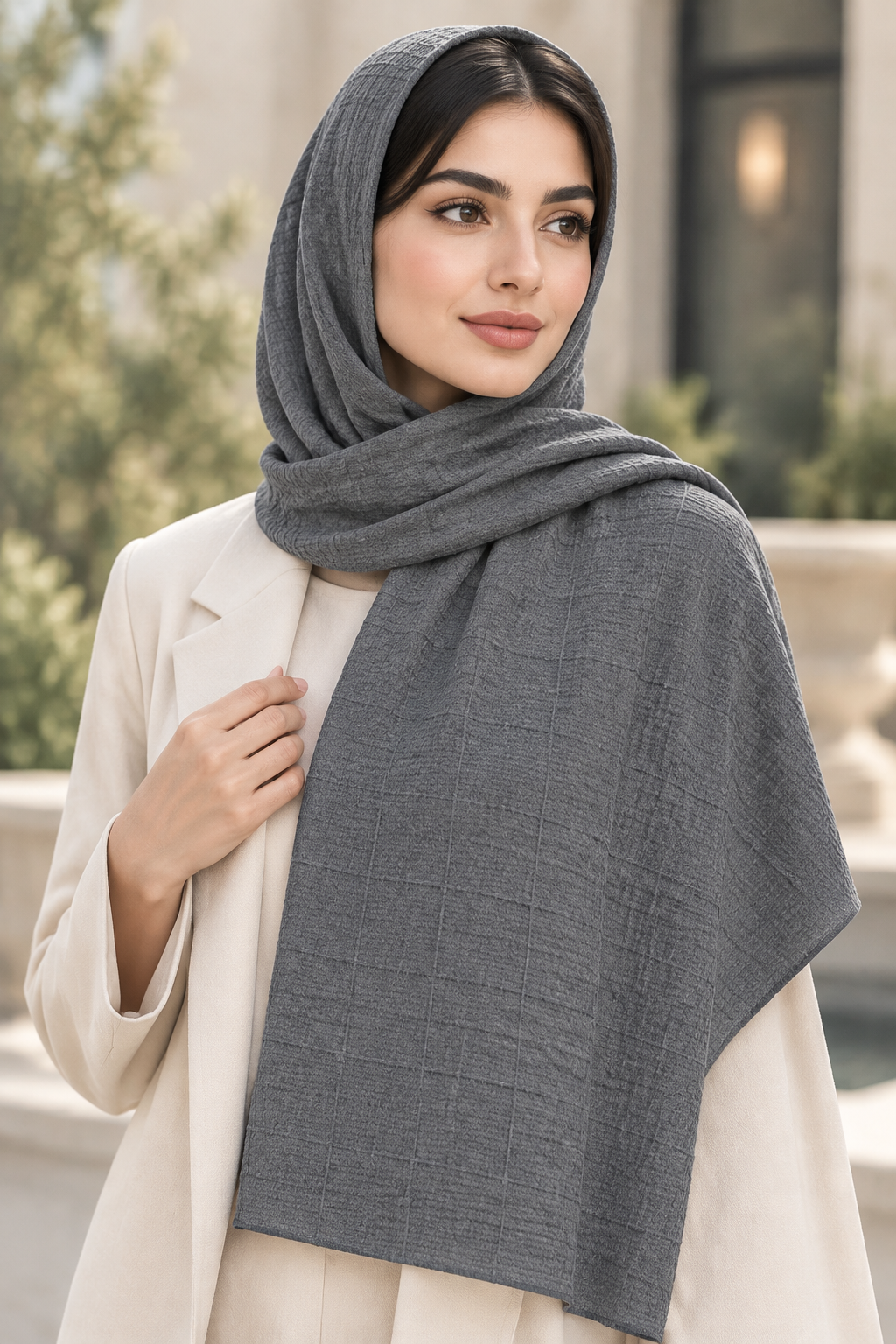 شال زنانه مدل چهارخونه مخمل