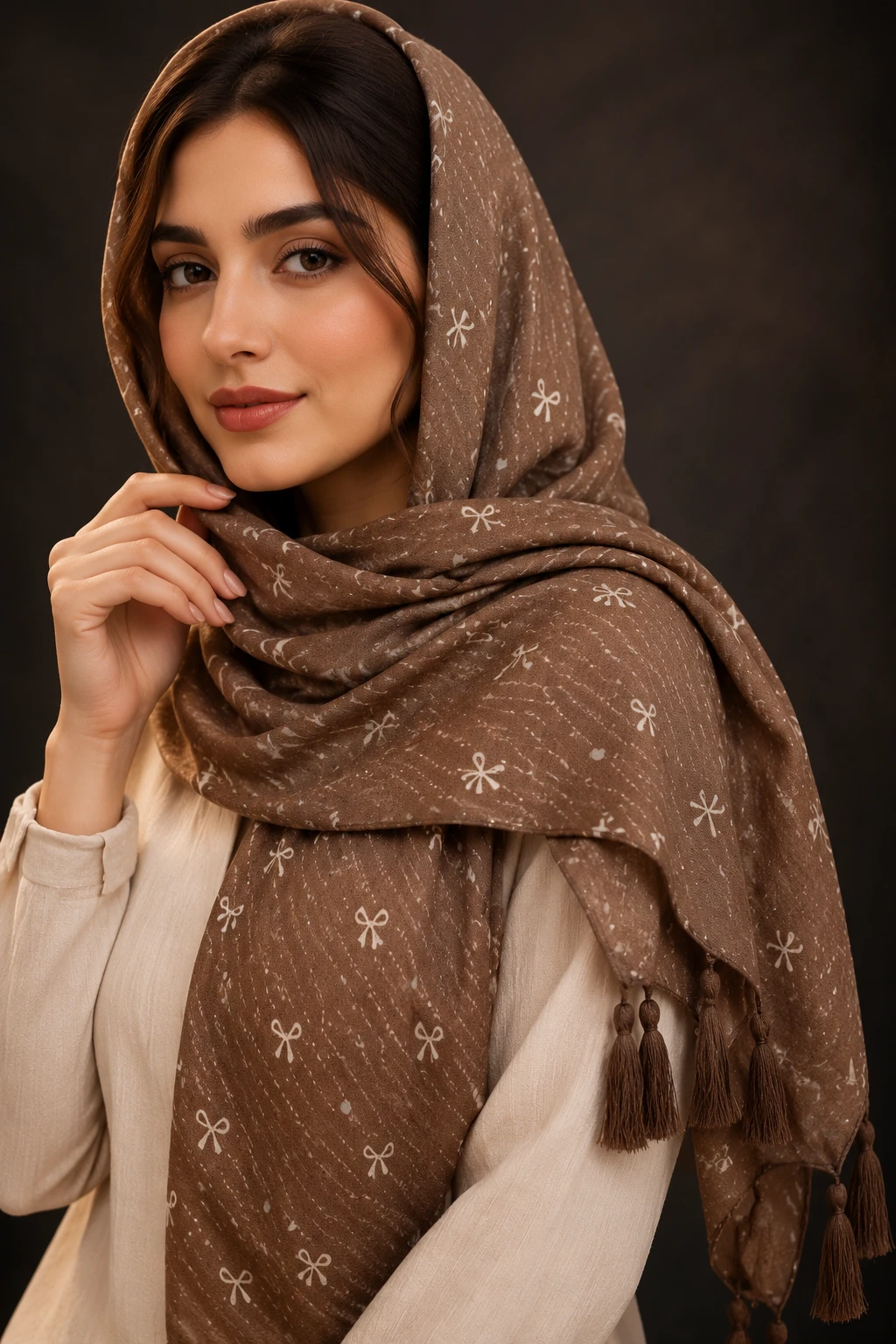 شال زنانه مدل پاپیونی کد 2