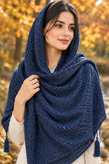 شال پاییزه مخمل مدل حصیری