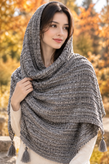 شال پاییزه مخمل مدل حصیری